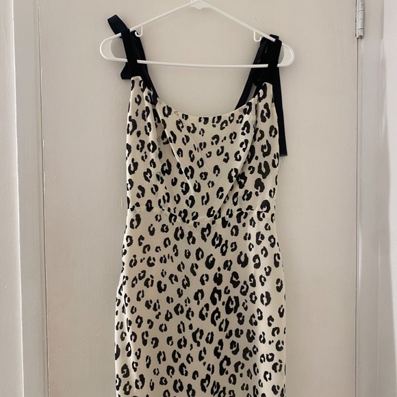 Reformation Leopard Print Mini Dress - Black and Cream - Picture 5 of 7
